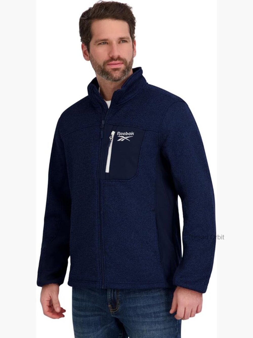 Mock Neck Zip-up Textured Fleece Shell Jacket